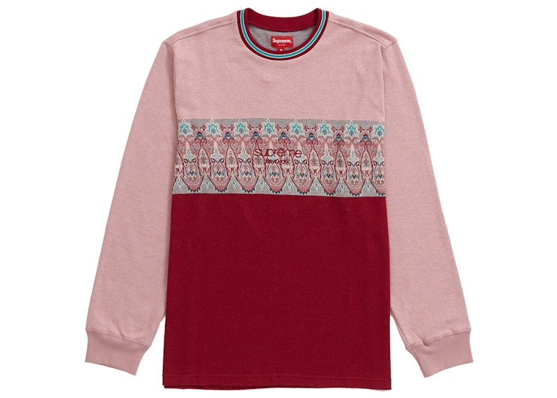 Supreme Paisley Stripe LS Top (SS19) Maroon