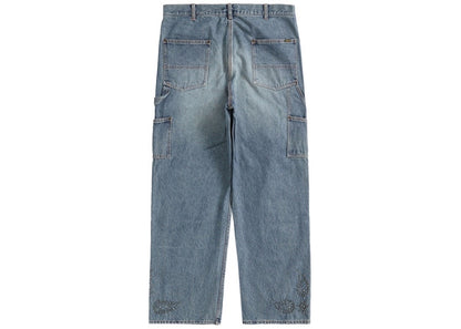 Supreme Paisley Studded Double Knee Painter Pant Washed Blue
