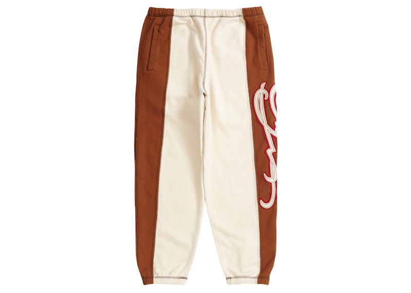Supreme Paneled Script Sweatpant Natural