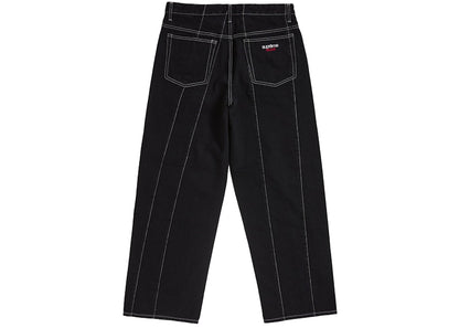 Supreme Paneled Stripe Baggy Jean Black