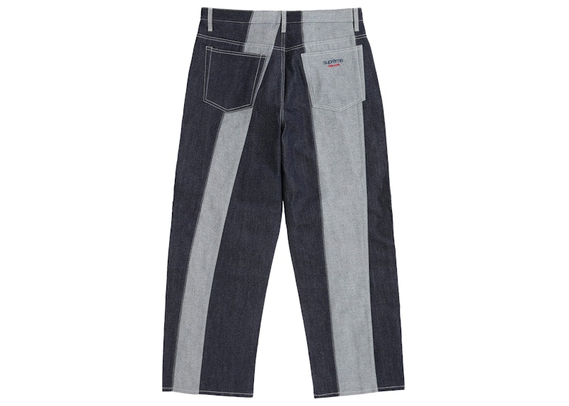 Supreme Paneled Stripe Baggy Jean Rigid Indigo