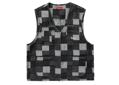 Supreme Patched Denim Vest Black