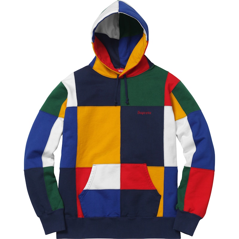 Supreme Patchwork Hoodie Navy