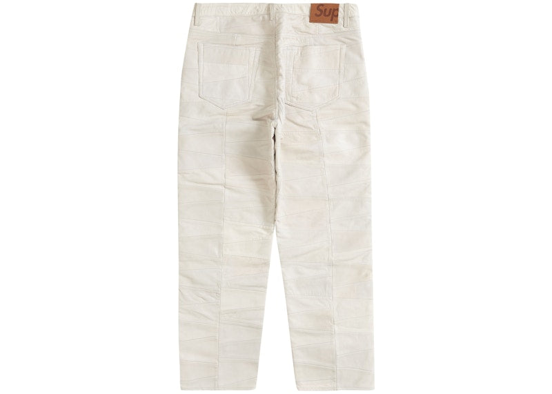 Supreme Patchwork Leather 5-Pocket Jean White