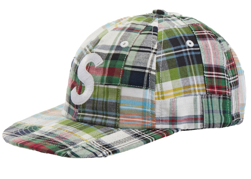 Supreme Patchwork Madras S Logo 6-Panel Green Plaid