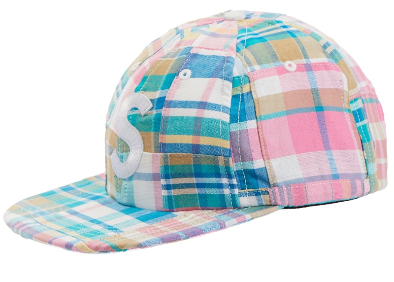 Supreme Patchwork Madras S Logo 6-Panel Pink Plaid