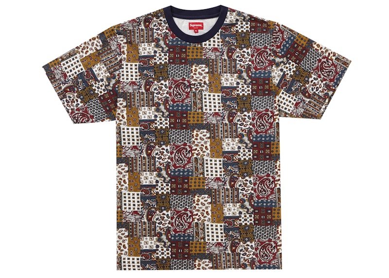 Supreme Patchwork Paisley S/S Top Dark Red