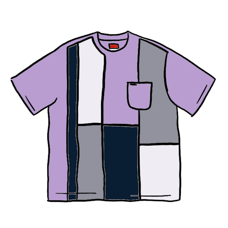 Supreme Patchwork Pocket Tee Light Purple