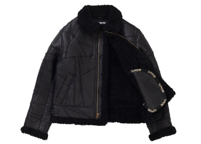 Supreme Patchwork Shearling B-3 Jacket Black