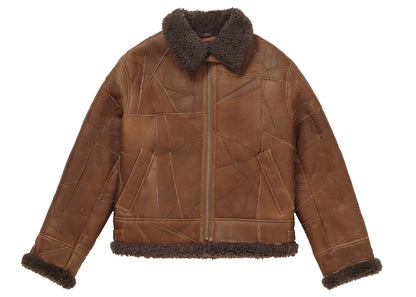 Supreme Patchwork Shearling B-3 Jacket Brown