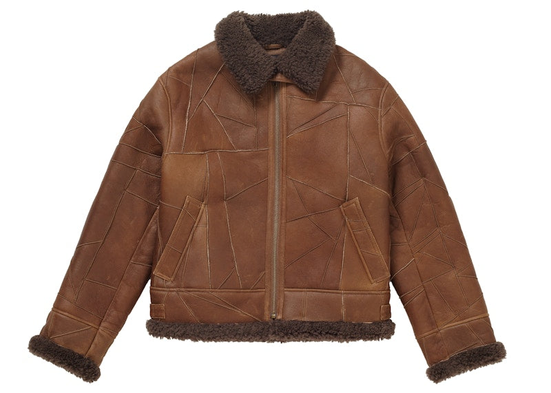 Supreme Patchwork Shearling B-3 Jacket Brown
