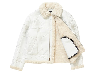 Supreme Patchwork Shearling B-3 Jacket White