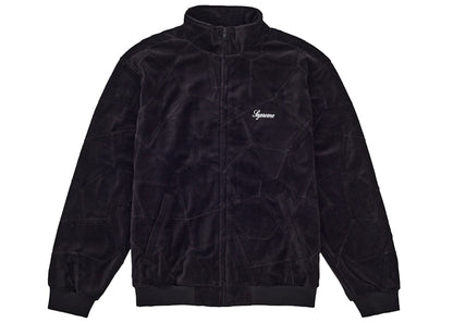 Supreme Patchwork Velour Track Jacket Black
