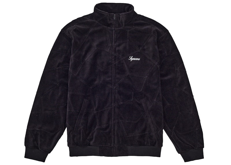 Supreme Patchwork Velour Track Jacket Black