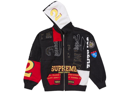 Supreme Patchwork Zip Up Hooded Sweatshirt (SS25) Black