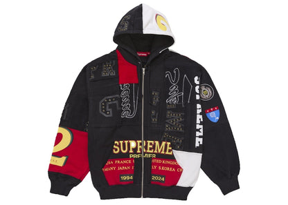 Supreme Patchwork Zip Up Hooded Sweatshirt (SS25) Black