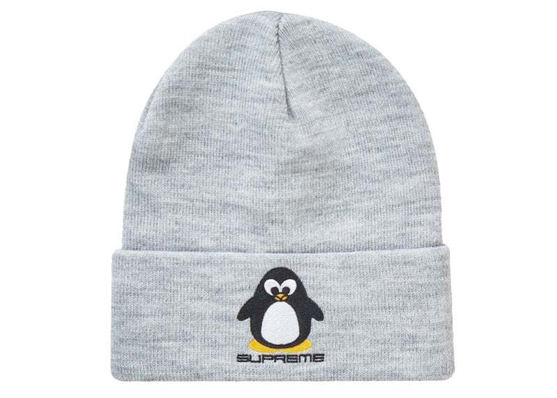 Supreme Penguin Beanie Heather Grey