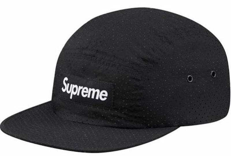 Supreme Perforated Camp Cap Black