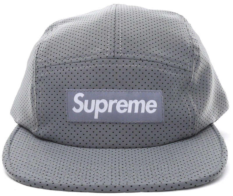 Supreme Perforated Reflective Camp Cap Grey