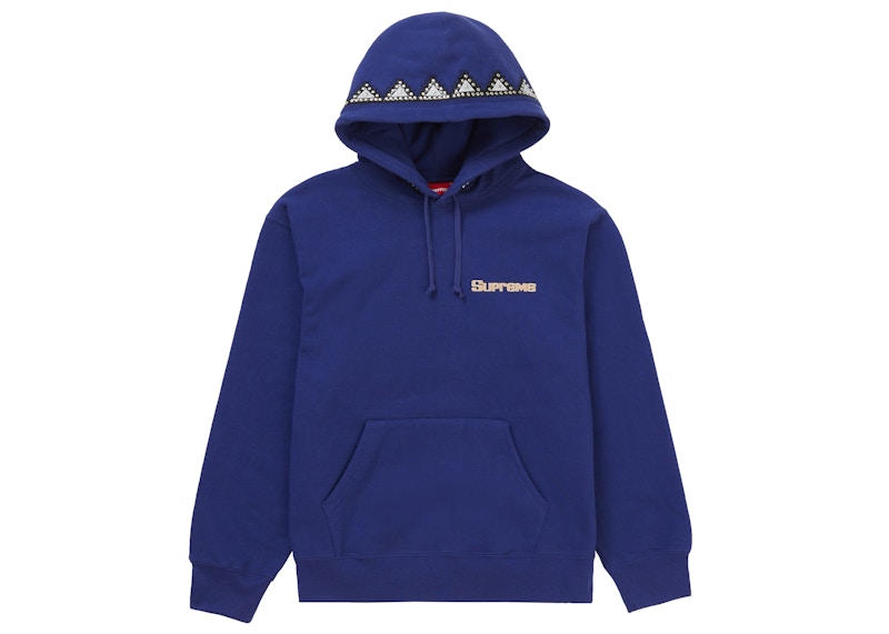Supreme Pharaoh Studded Hooded Sweatshirt Washed Navy
