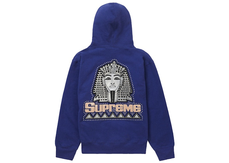 Supreme Pharaoh Studded Hooded Sweatshirt Washed Navy