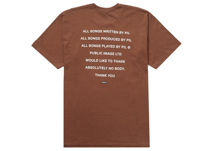 Supreme PiL Tee Brown