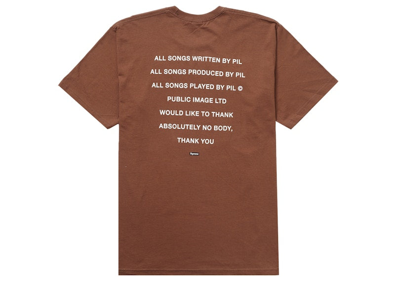 Supreme PiL Tee Brown