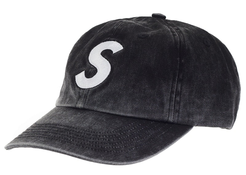 Supreme Pigment Print S Logo 6-Panel (FW23) Washed Black
