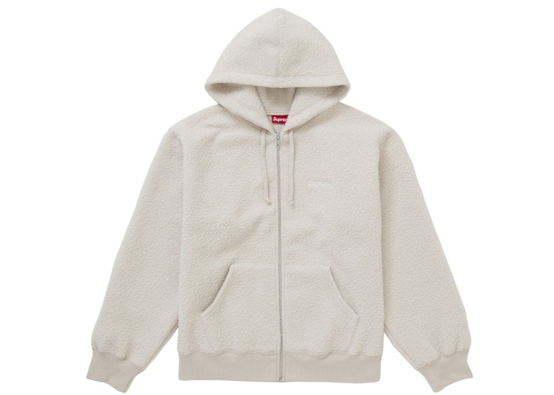 Supreme Pilled Zip Up Hooded Sweatshirt Stone