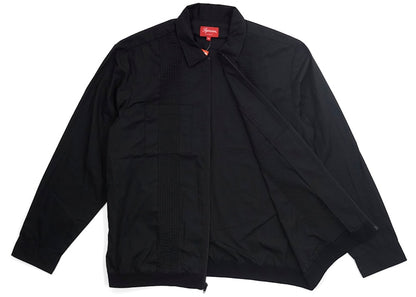 Supreme Pin Tuck Zip Up Shirt Black