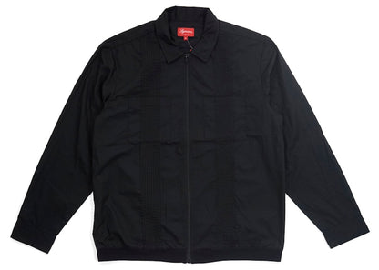 Supreme Pin Tuck Zip Up Shirt Black