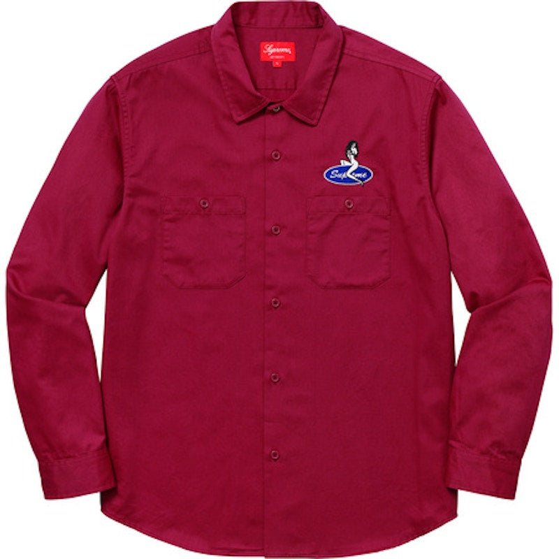 Supreme Pin Up Work Shirt Light Burgundy