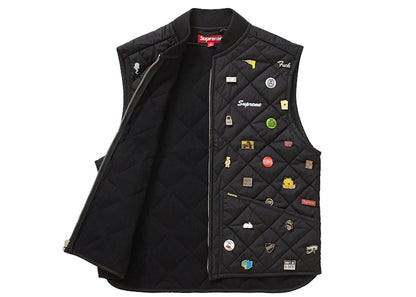 Supreme Pins Quilted Work Vest Black