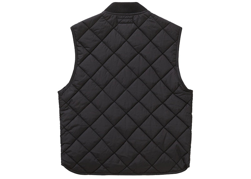 Supreme Pins Quilted Work Vest Black