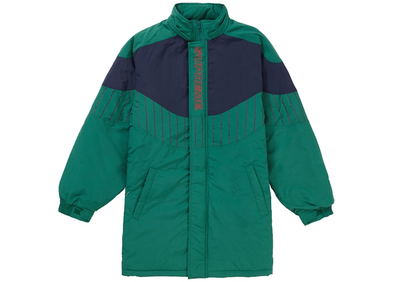 Supreme Pinstripe Panel Sports Parka Green