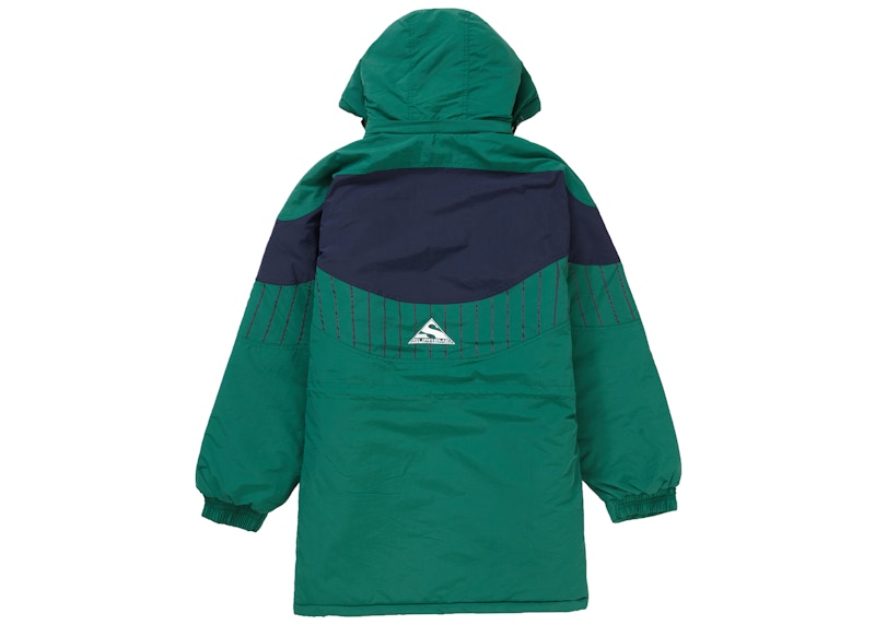 Supreme Pinstripe Panel Sports Parka Green