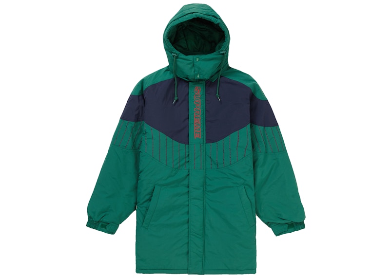 Supreme Pinstripe Panel Sports Parka Green
