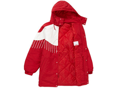 Supreme Pinstripe Panel Sports Parka Red