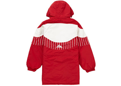 Supreme Pinstripe Panel Sports Parka Red