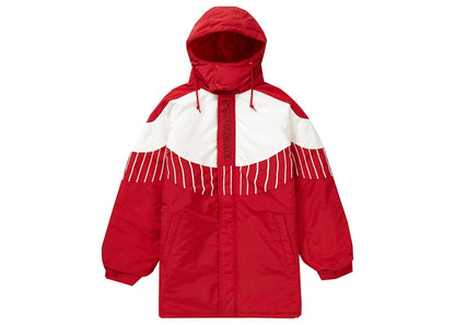 Supreme Pinstripe Panel Sports Parka Red