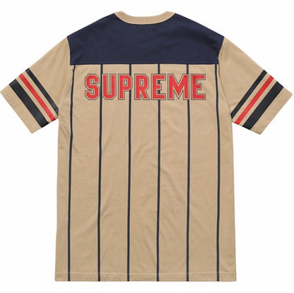 Supreme Pinstripe SS Football Top Tan