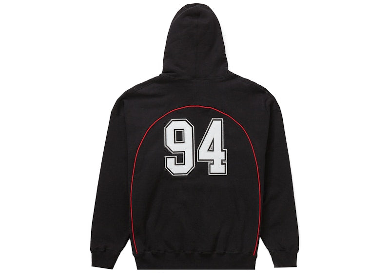 Supreme Boxy Piping Arc Hooded Sweatshirt Black