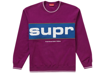 Supreme Piping Crewneck Dark Magenta