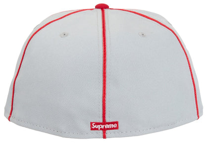 Supreme x New Era Piping Script Logo Cap Grey