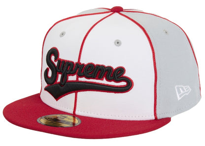 Supreme x New Era Piping Script Logo Cap Grey