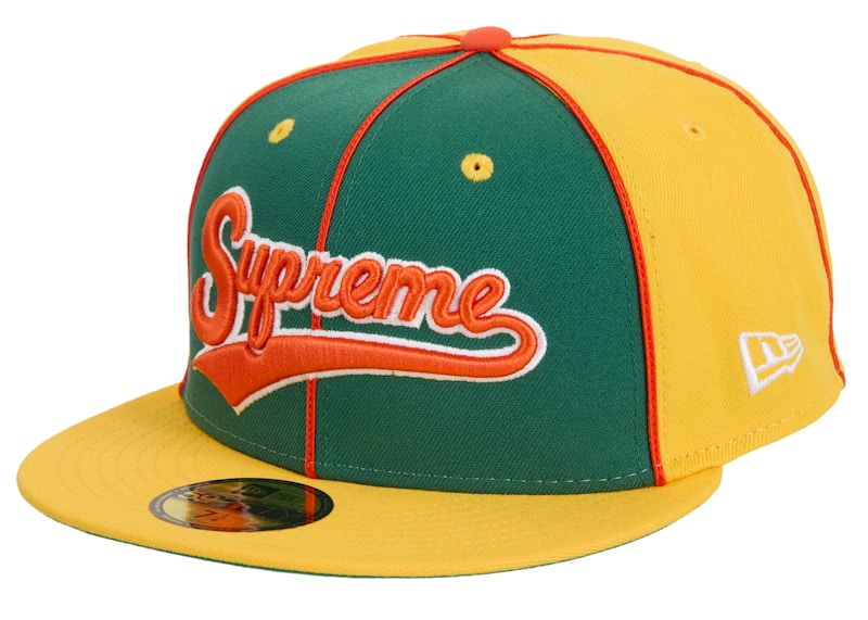 Supreme x New Era Piping Script Logo Cap Yellow
