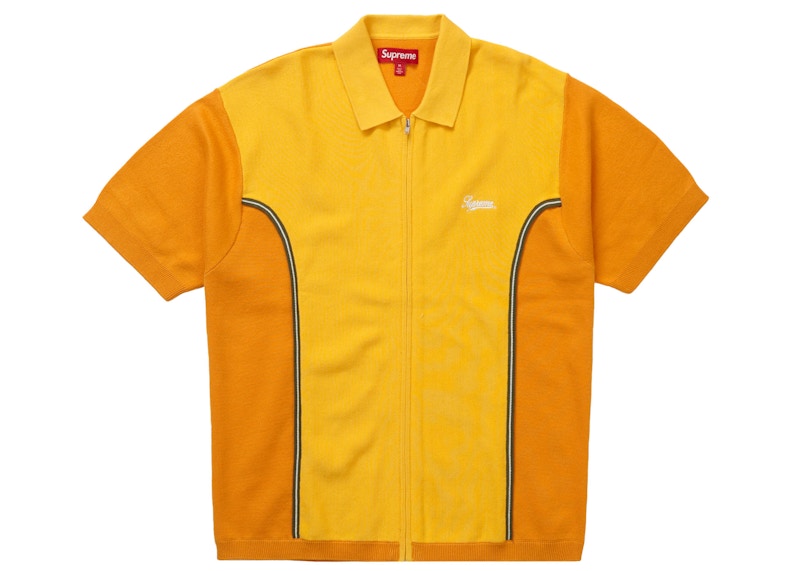 Supreme Piping Zip Up Polo Mustard