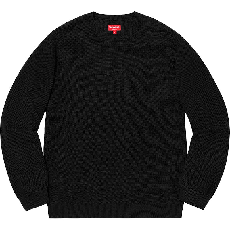 Supreme Pique Crewneck (FW18) Black
