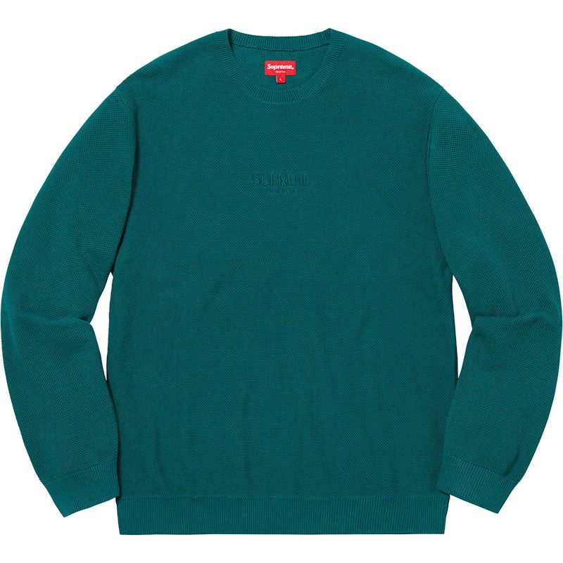 Supreme Pique Crewneck (FW18) Teal