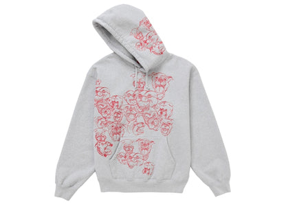 Supreme Pitbulls Embroidered Hooded Sweatshirt Heather Grey